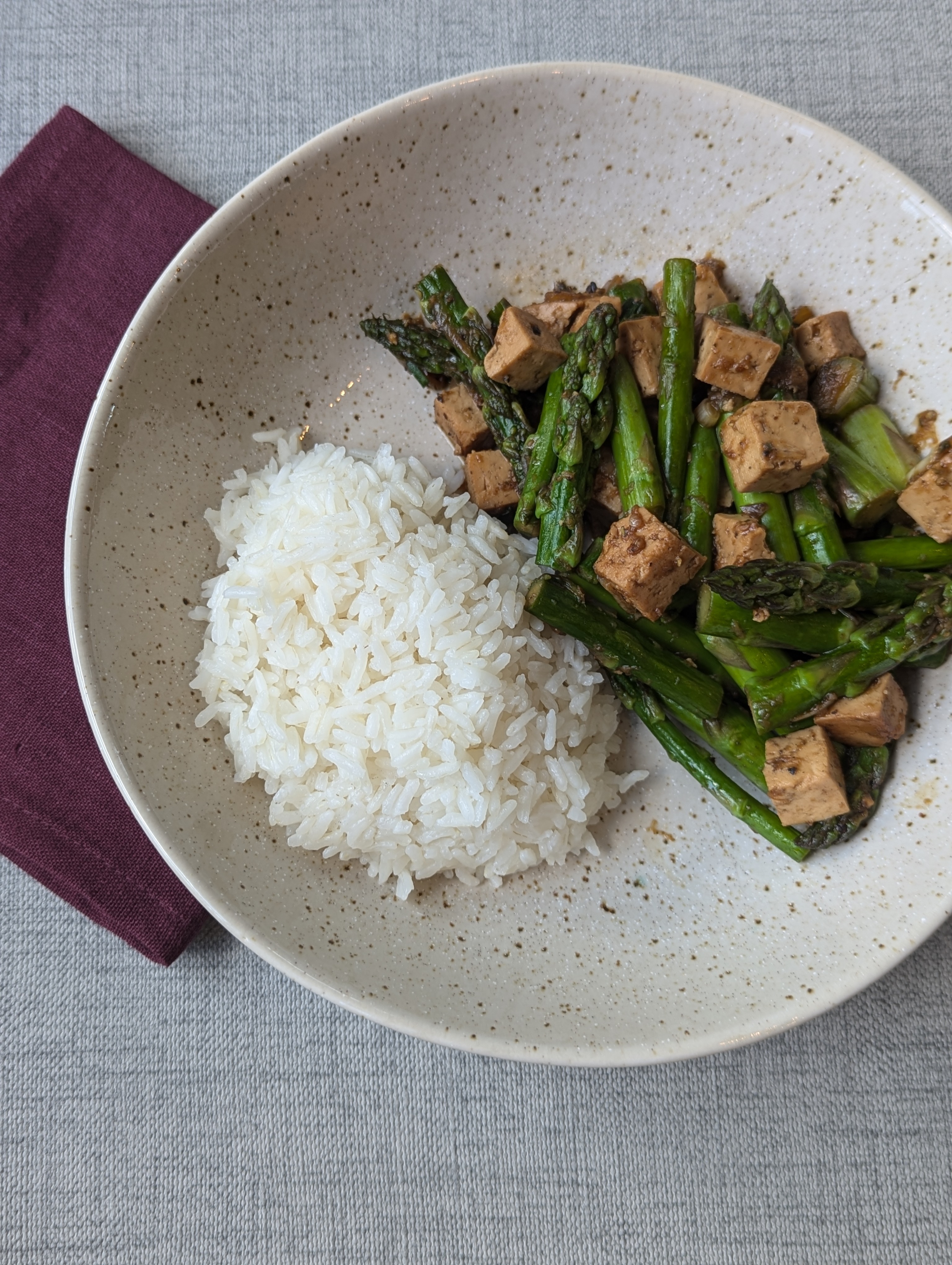 Tofu Stir Fry with Asparagus and Black Pepper