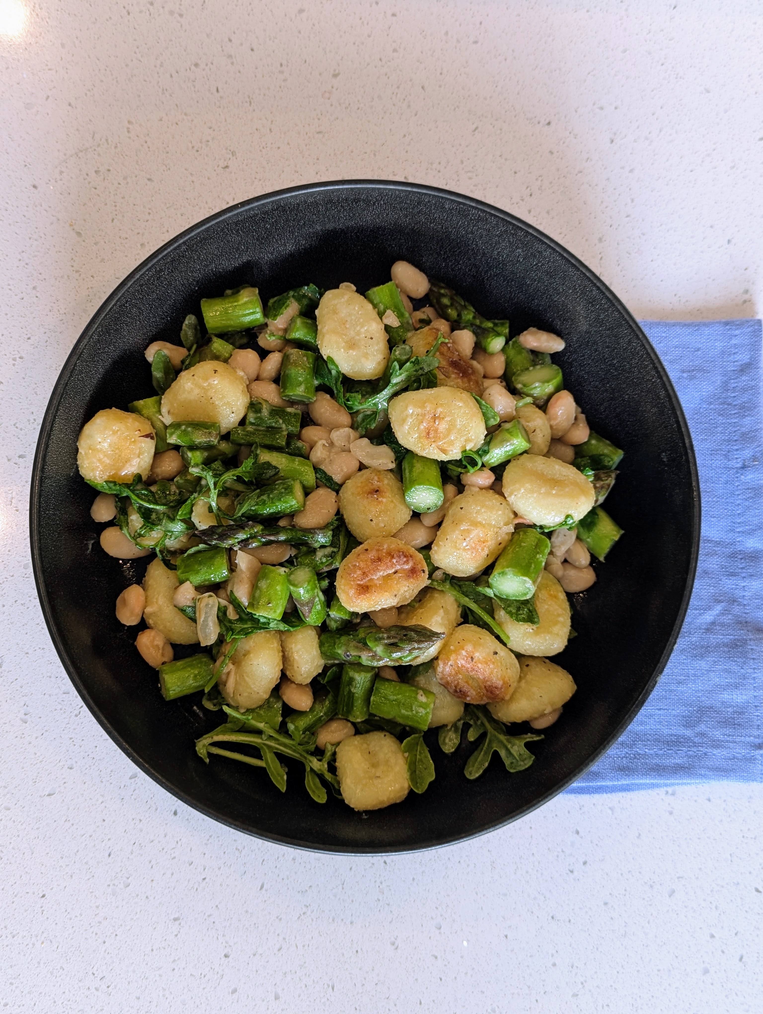 Crispy Gnocchi with Asparagus and Vegan Miso Butter