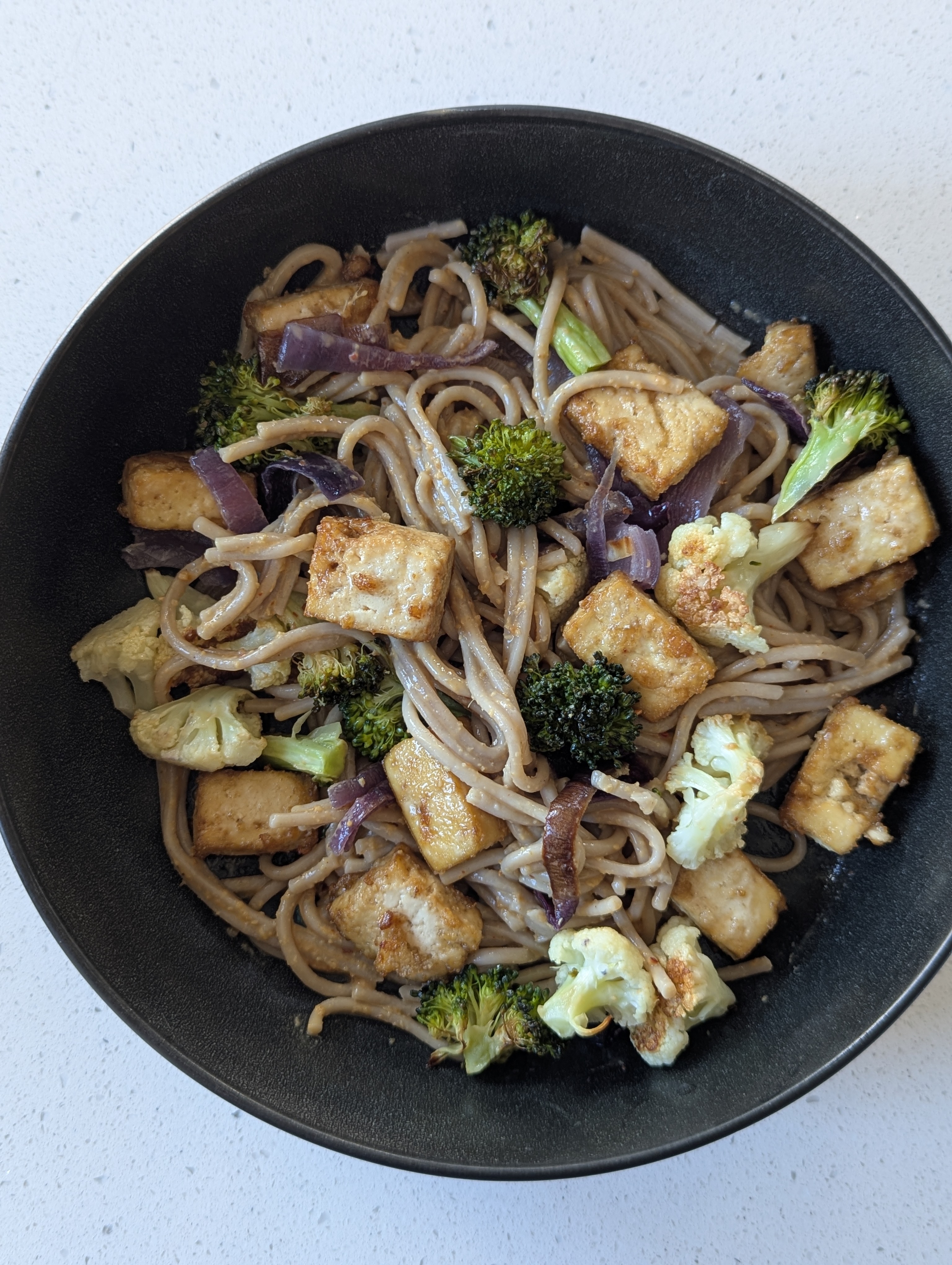 Sesame Noodles with Roasted Tofu and Veggies