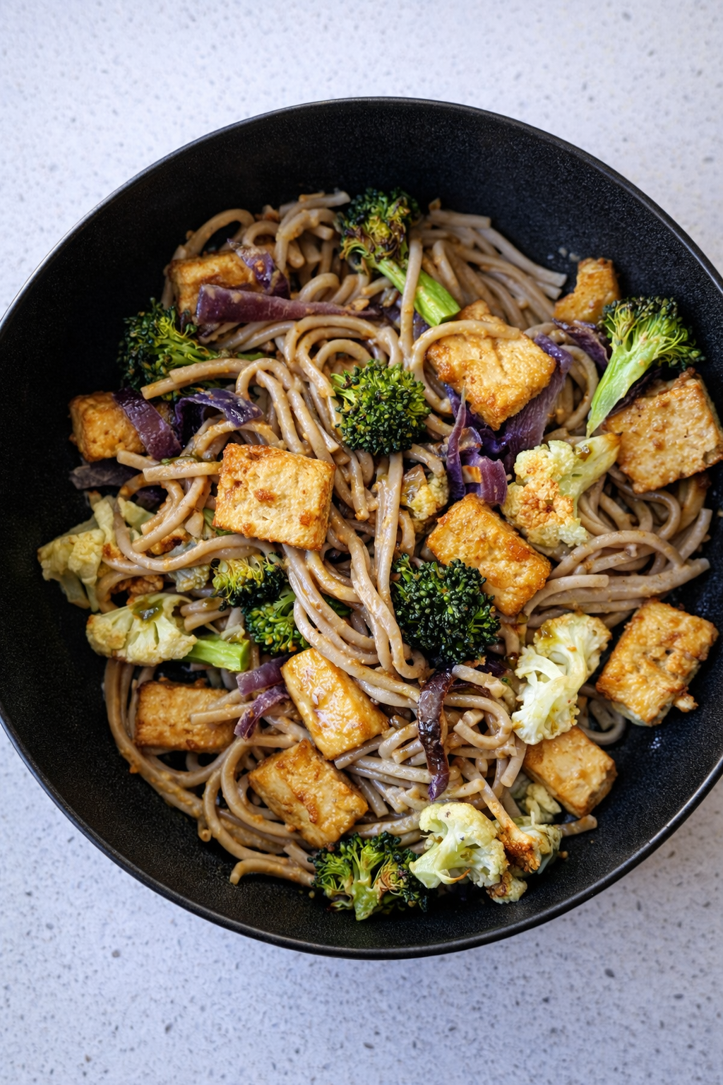 Sesame Noodles with Roasted Tofu and Veggies